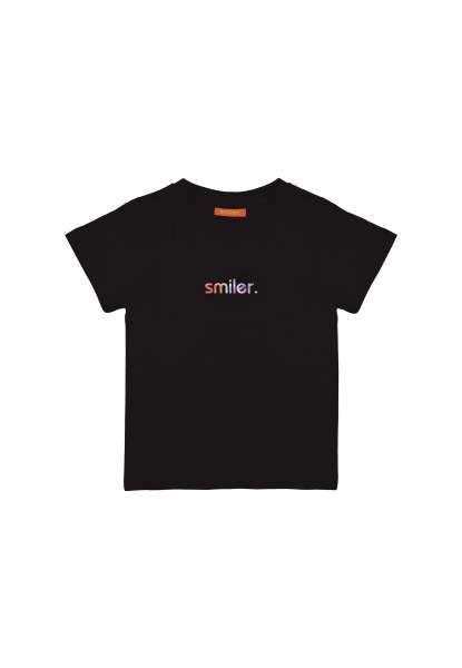 Kids T-Shirt &quot;mini-laugh.&quot; mit farbenfrohem Logo - schwarz
