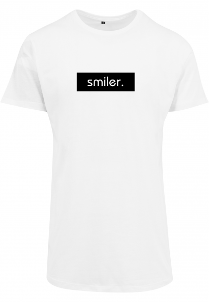smiler. - Herren Round Shaped T-Shirt weiß