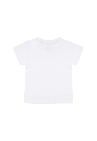 Kids T-Shirt &quot;mini-laugh.&quot; mit farbenfrohem Logo - weiß