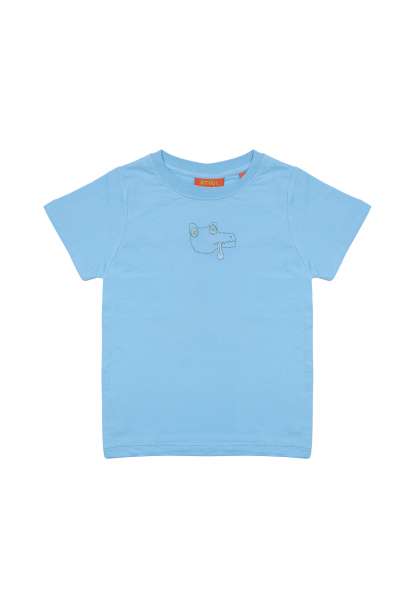 smiler. Kids T-Shirt &quot;mini-laugh.&quot; mit Label-Stickerei - hellblau