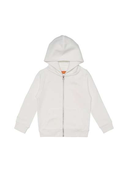 Kids Sweatshirtjacke &quot;mini-grin.&quot; mit Label-Stickerei - weiß