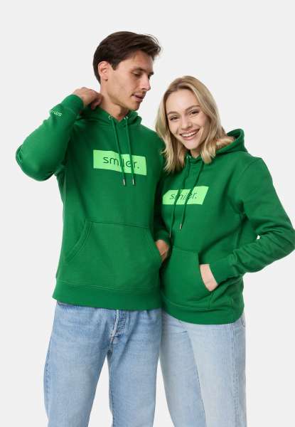 Hoody &quot;buddy.&quot; mit großem Neon-Print - grün