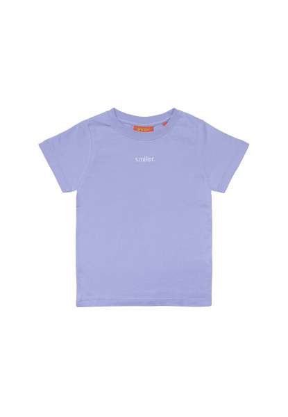 Kids T-Shirt &quot;mini-laugh.&quot; mit Label-Stickerei - flieder