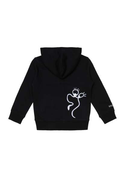 smiler. Kids Zipjacke &quot;mini-grin.&quot; mit Label-Stickerei - schwarz