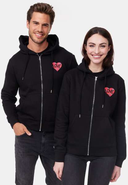 smiler Zipjacke &quot;grin.&quot; mit Label-Stickerei - schwarz