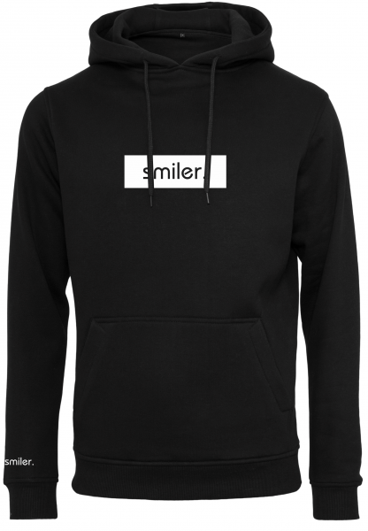 smiler. - Herren Heavy Hoody schwarz/weiß