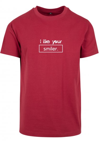 smiler. - Herren T-Shirt &quot;i like your smiler&quot; - burgundy/weiß