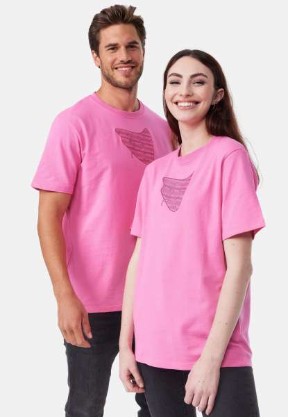 smiler. T-Shirt &quot;laugh.&quot; mit Label-Stickerei - pink