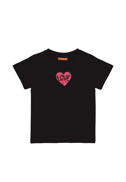 smiler. Kids T-Shirt &quot;mini-laugh.&quot; mit Label-Stickerei - schwarz