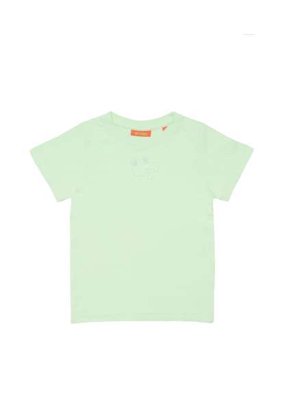 smiler. Kids T-Shirt &quot;mini-laugh.&quot; mit Label-Stickerei - hellgrün